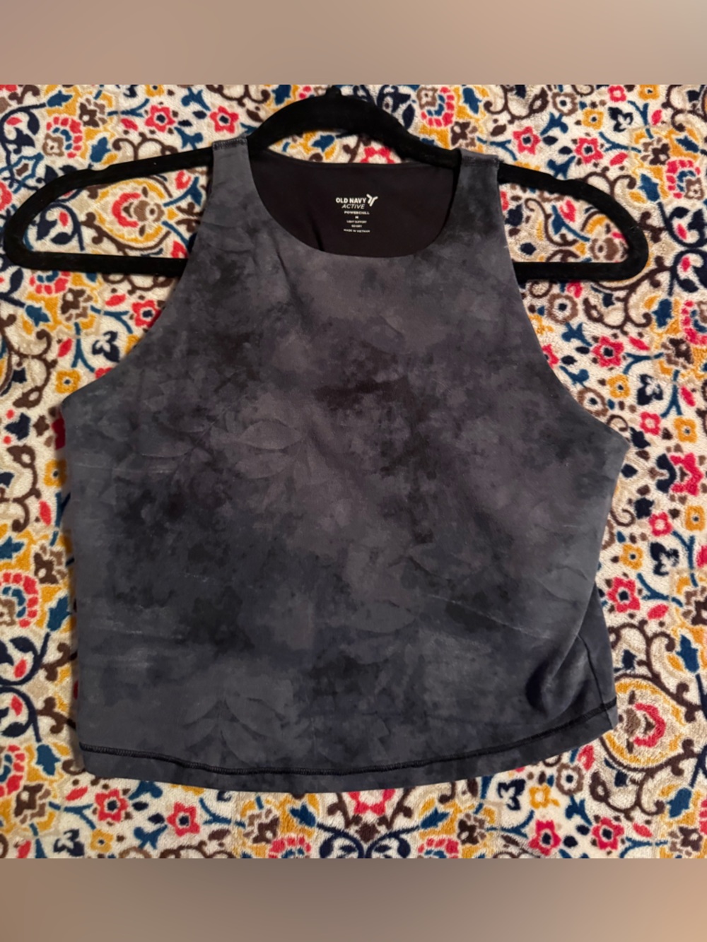 Old Navy Women's Dark Gray Tie-Dye Cropped Tank